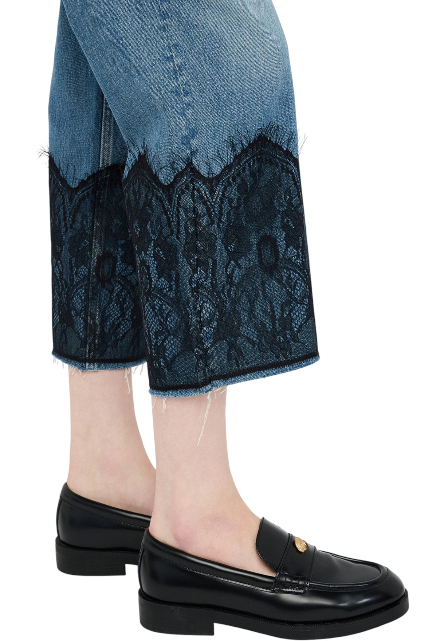 Jeans Straight Fit Donna Liu Jo Vita Regular Dettagli In Pizzo Belt UF5212D0280