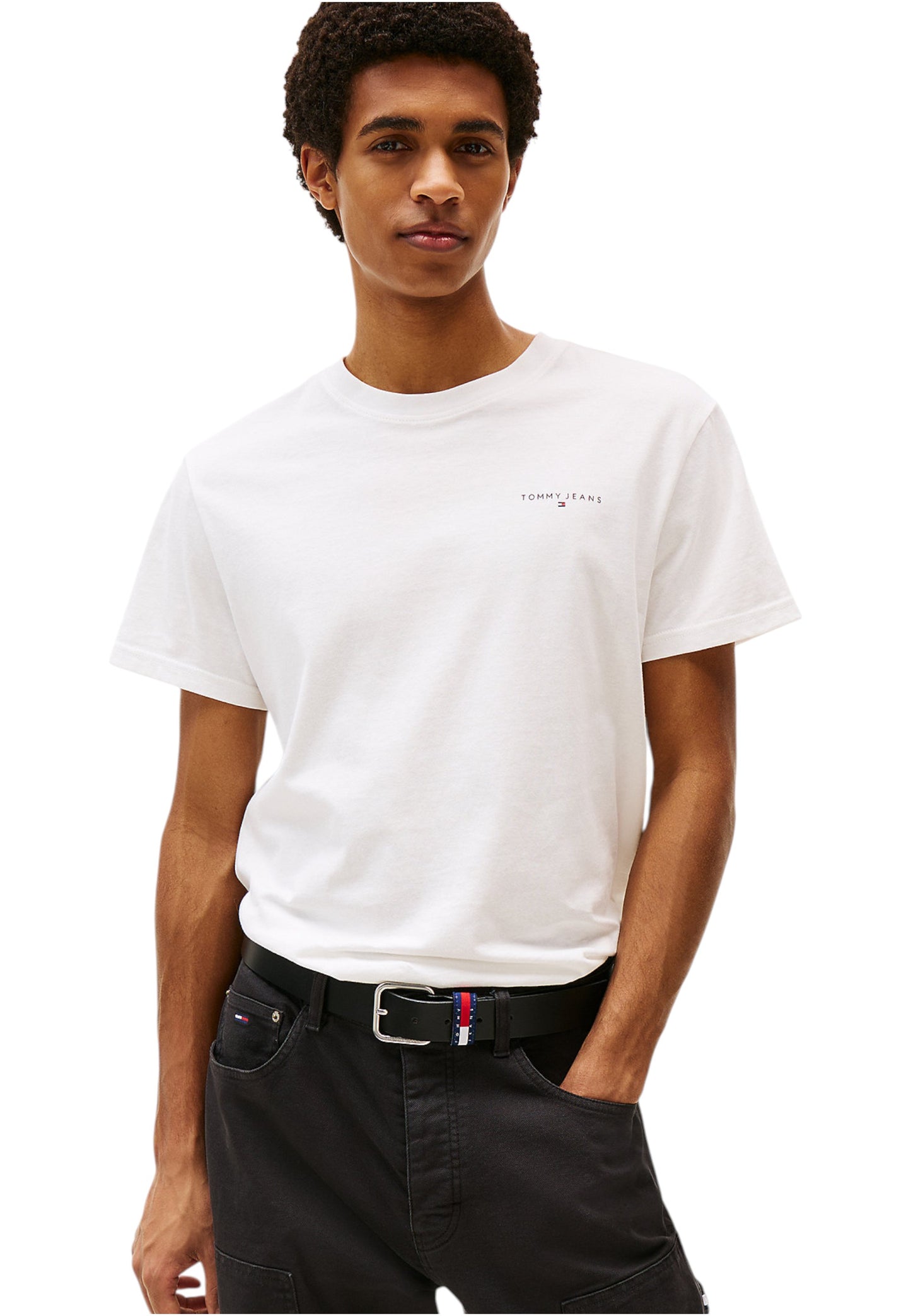 T-Shirt Manica Corta Uomo Tommy Jeans Tjm Slim Linear Ches DM0DM21780