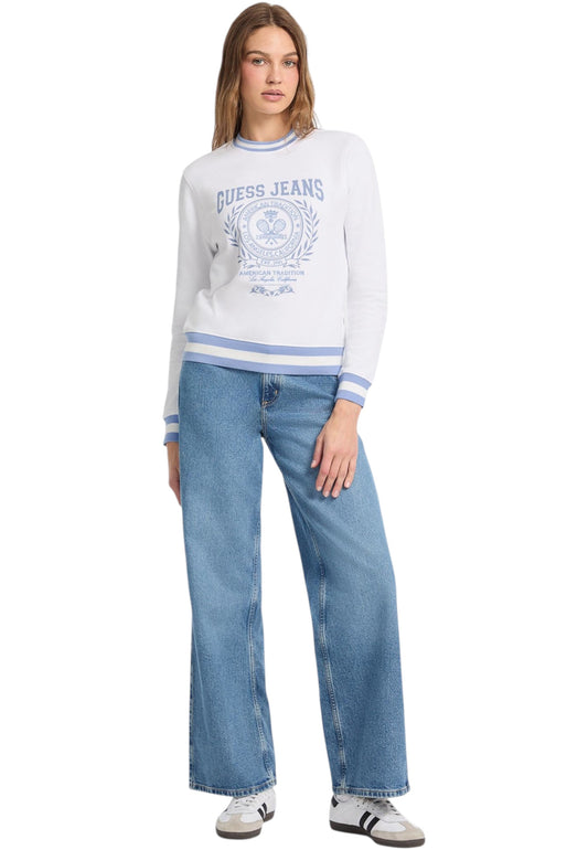 Felpa A Girocollo Donna Guess Regular Fit Tennis Crest W5YQ19K68I4