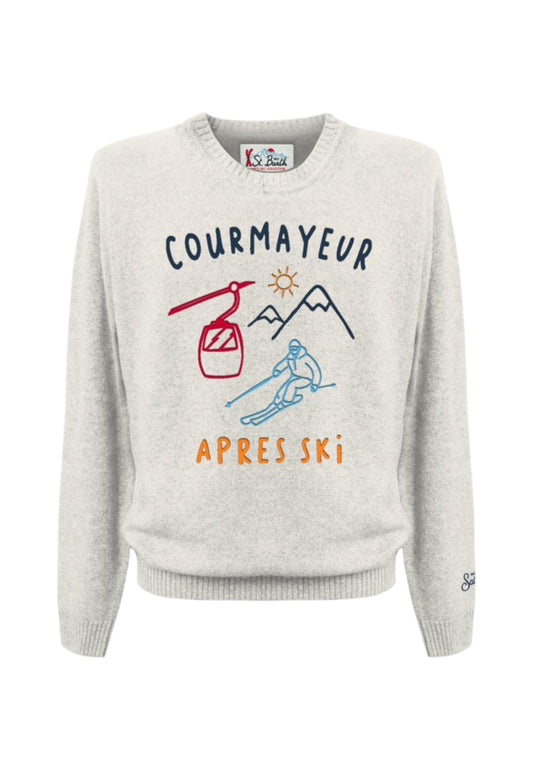 Maglione A Girocollo Uomo Mc2 Saint Barth Courma Draw Emb Heron HER0001