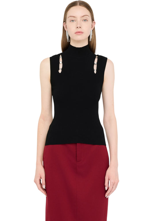 Maglia Collo Alto Donna Liu Jo Senza Maniche  MF5033MS99E