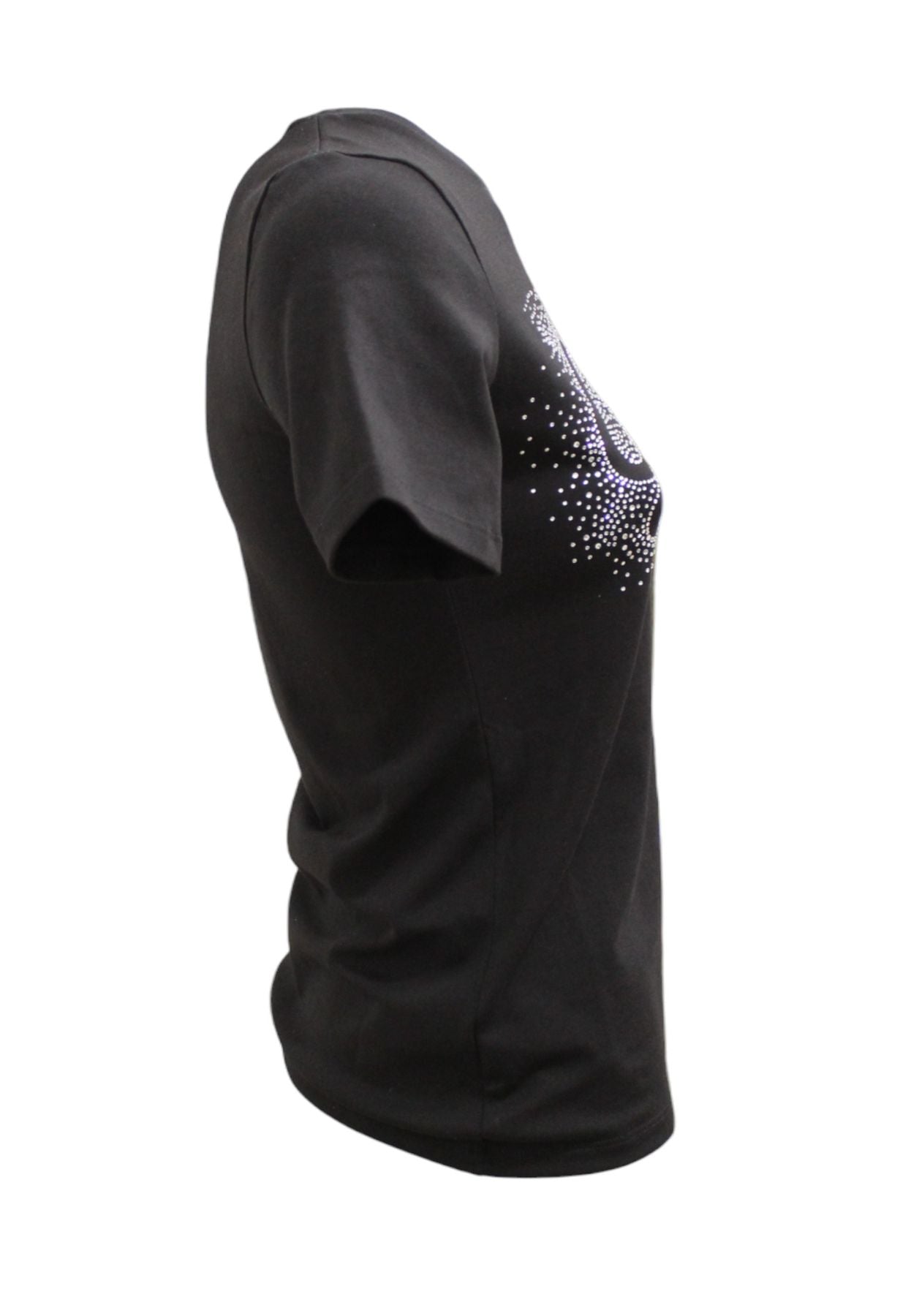 T-Shirt Manica Corta Donna Gaelle In Bielastico Con Personalizzazione In Strass GAABW00702