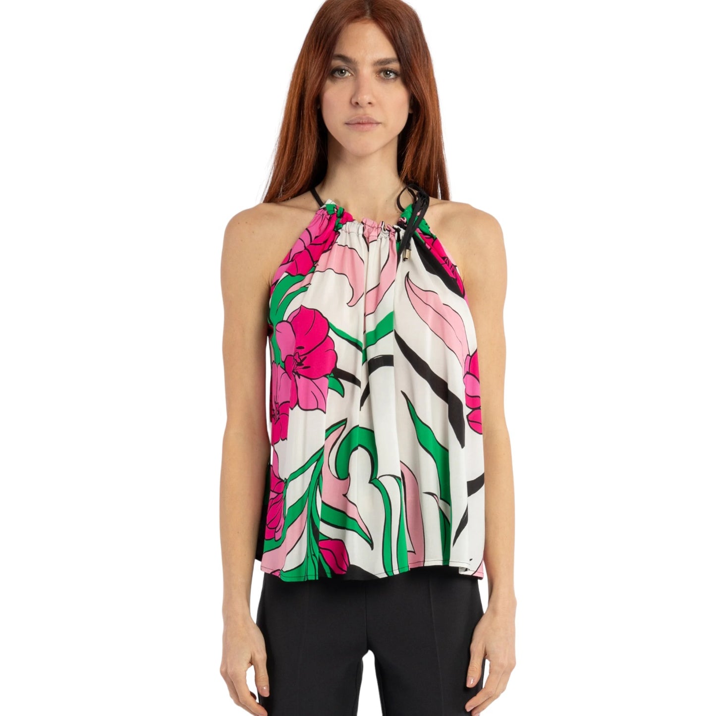 Top Donna Pinko Tenuto Tela Fluida Stampa 100919A0TO