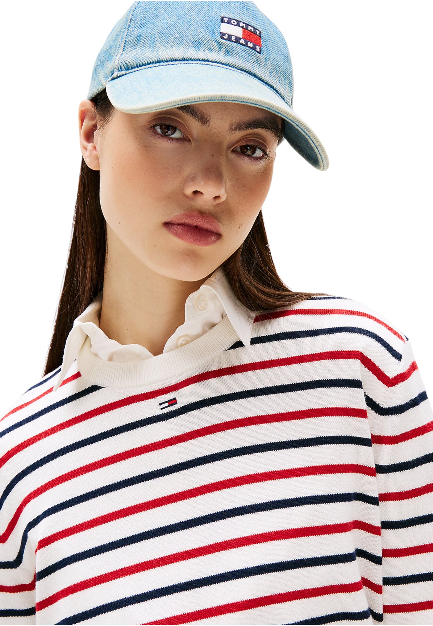 Maglione A Girocollo Donna Tommy Jeans Tjw Essential Stripe DW0DW20159