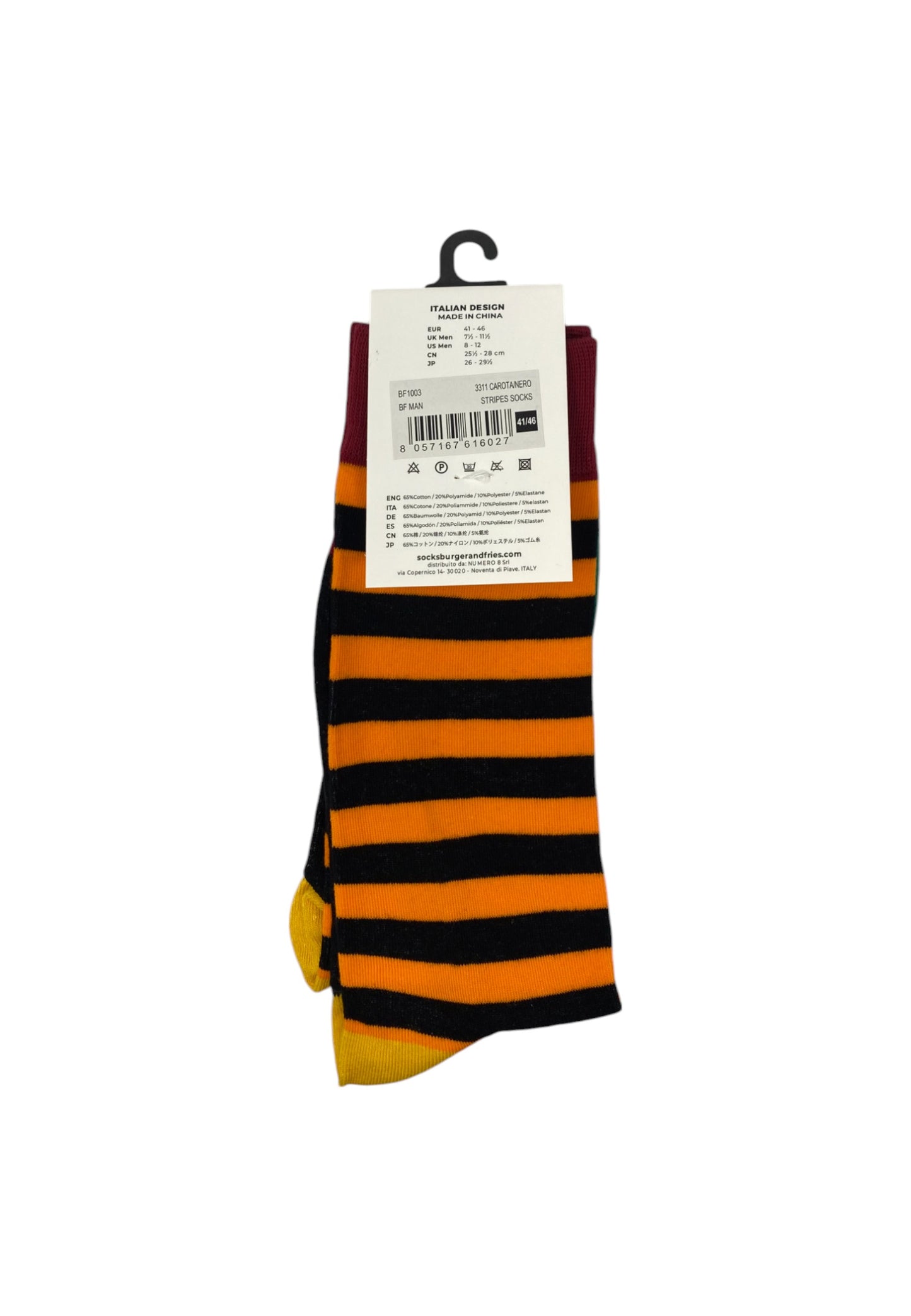 Calze Uomo Sun68 Carrot/Black Stripes Socks BF1003