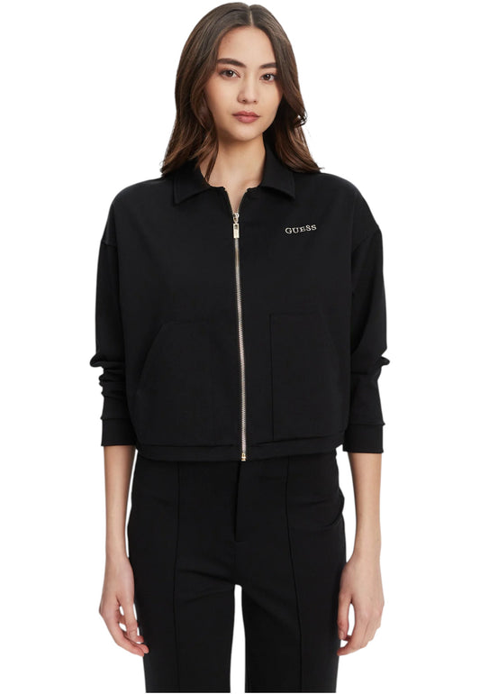 Giacca Invernale Donna Guess Crop Con Zip In Nylon Carla V5YL08KCX42