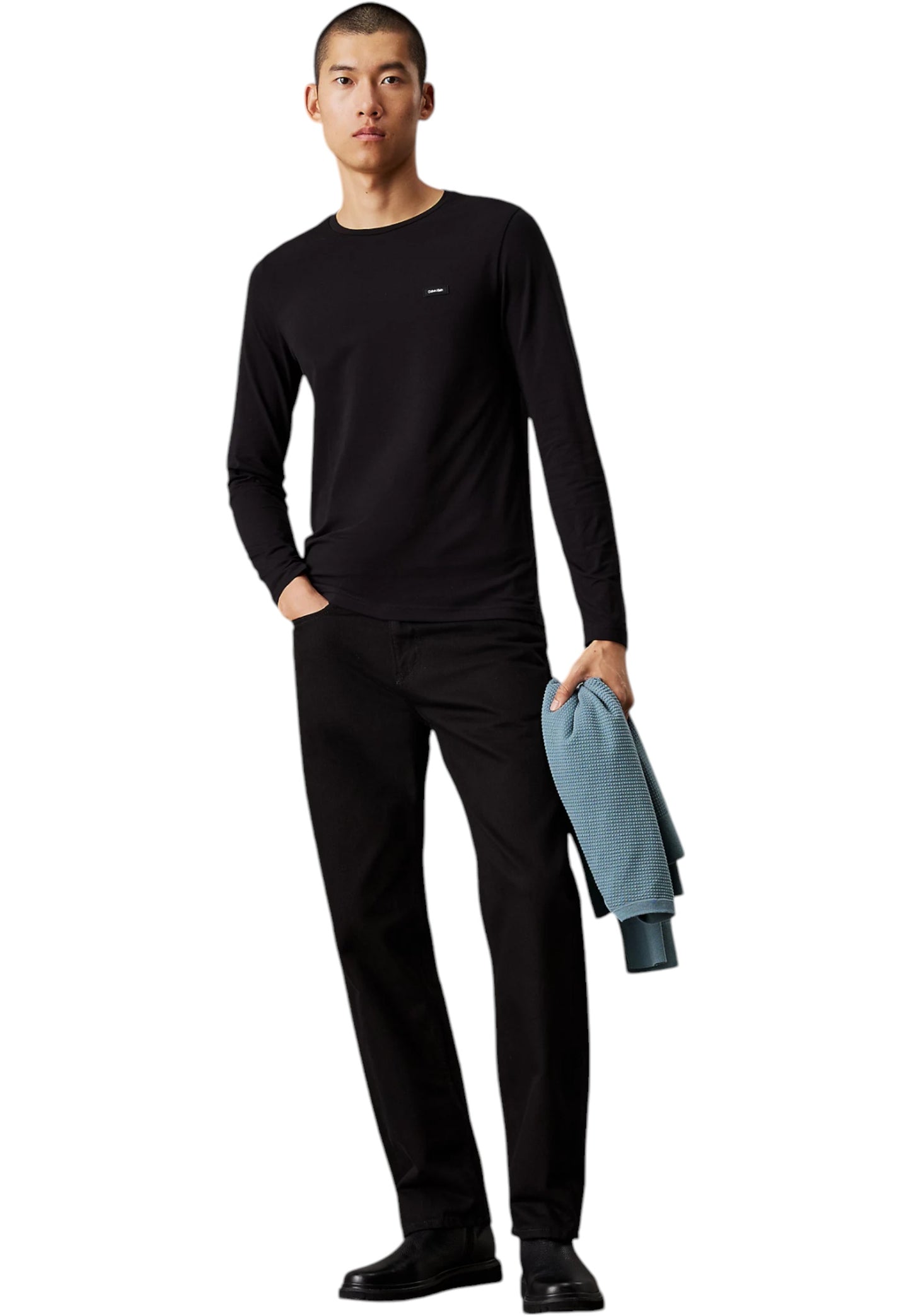 T-Shirt Manica Corta Uomo Calvin klein  Stretch Slim Fit Ls