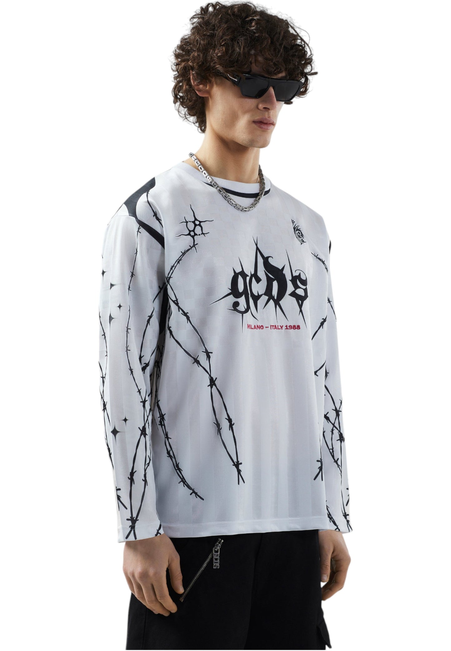 T-Shirt Manica lunga Uomo Gcds Logo Spikes