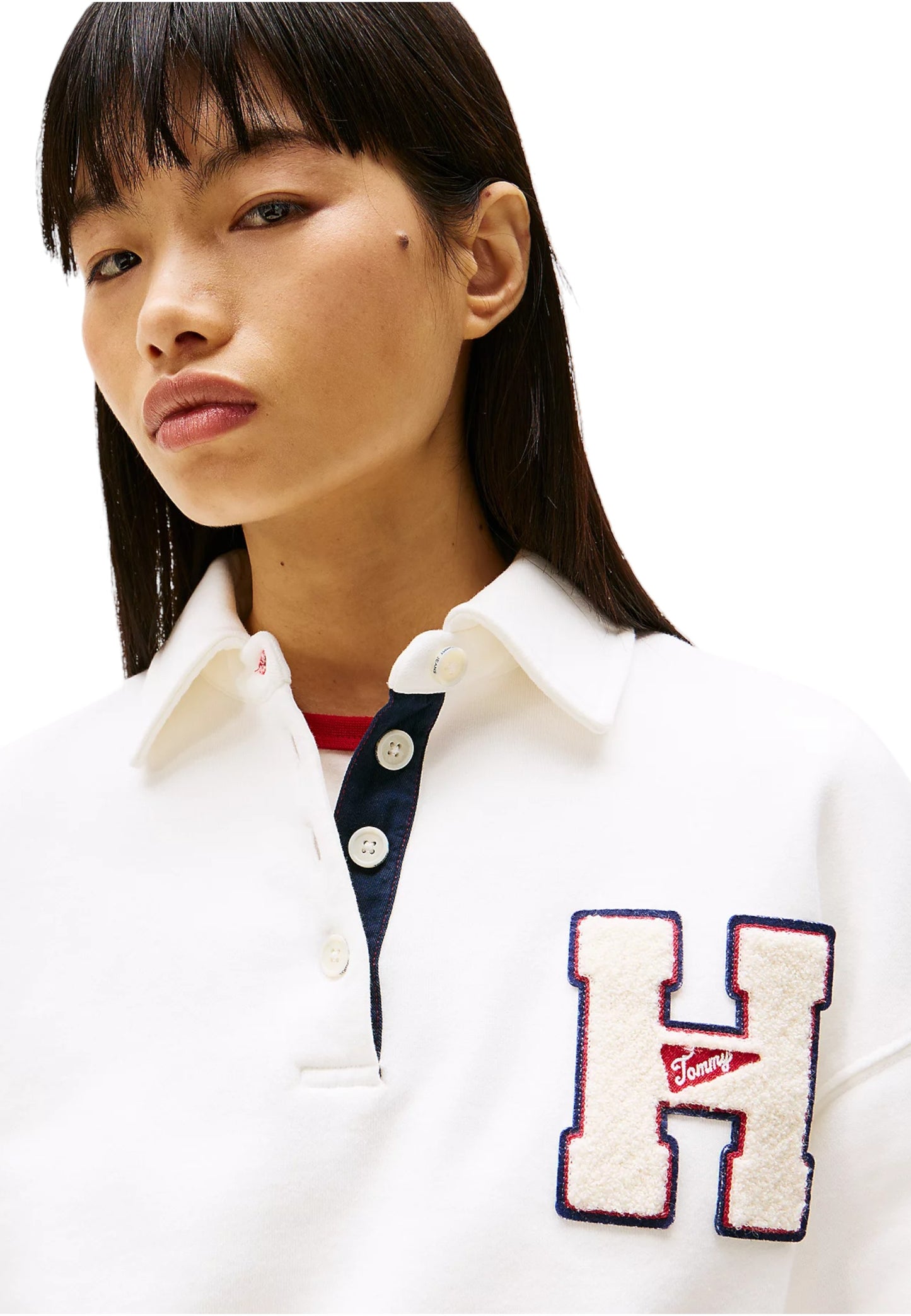 Felpa A Girocollo Donna Tommy Jeans Stile Polo Tjw H Graphic Hwk