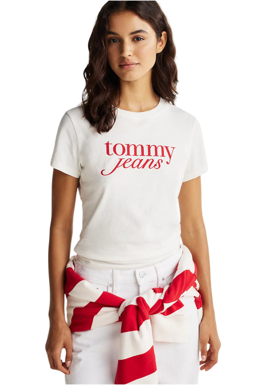 T-Shirt Manica Corta Donna Tommy Jeans  Tjw Slim Essential L