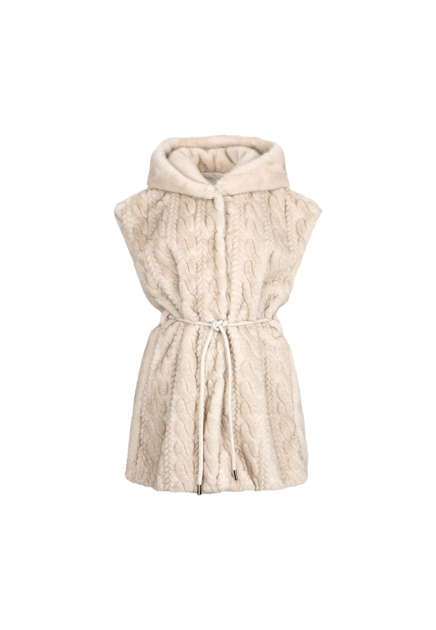 Gilet Con Cappuccio Donna Liu Jo In Pelliccia Sintetica MF5364E1044