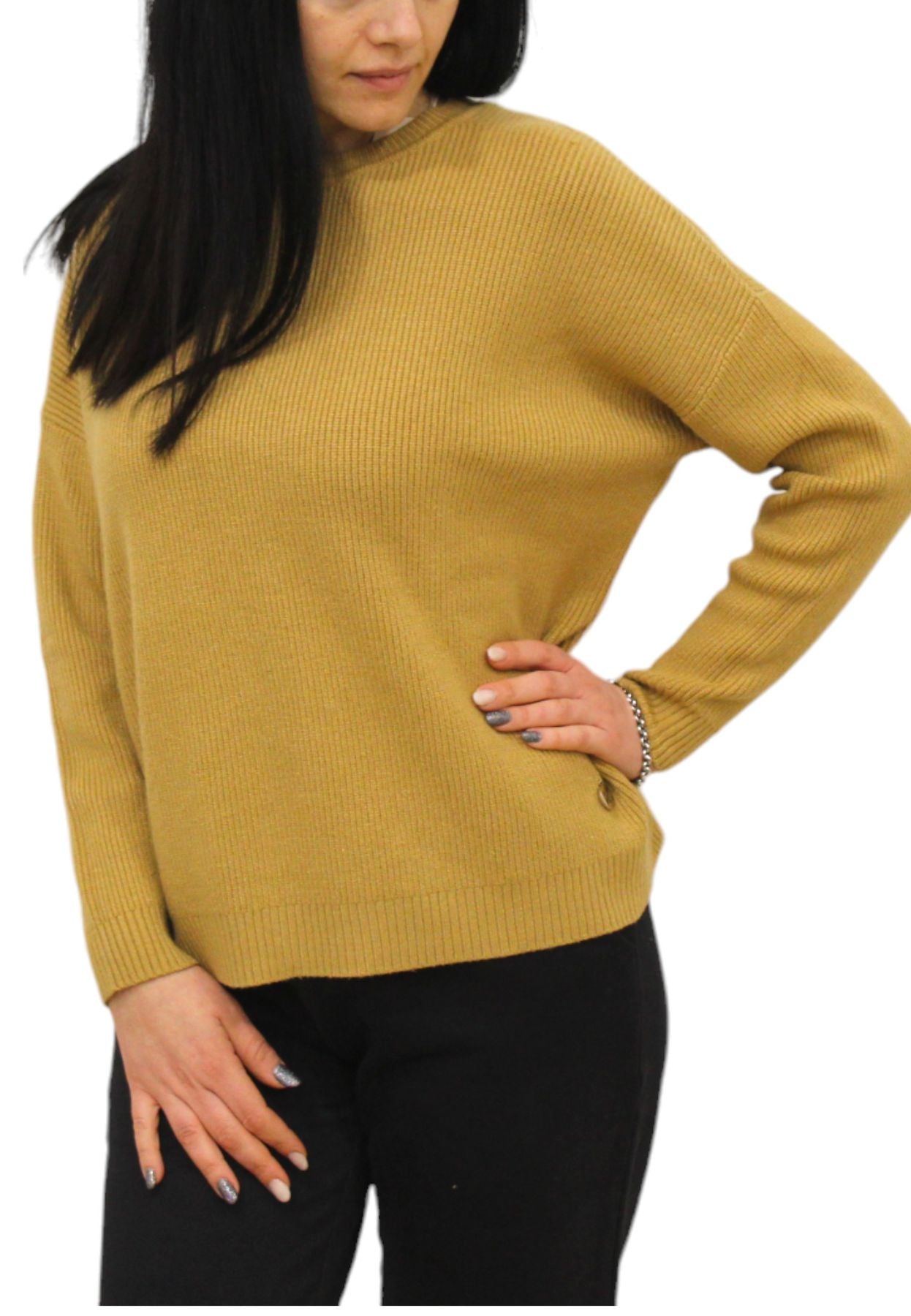 Maglione A Girocollo Donna White Wise Over Maglia Inglese WW18162