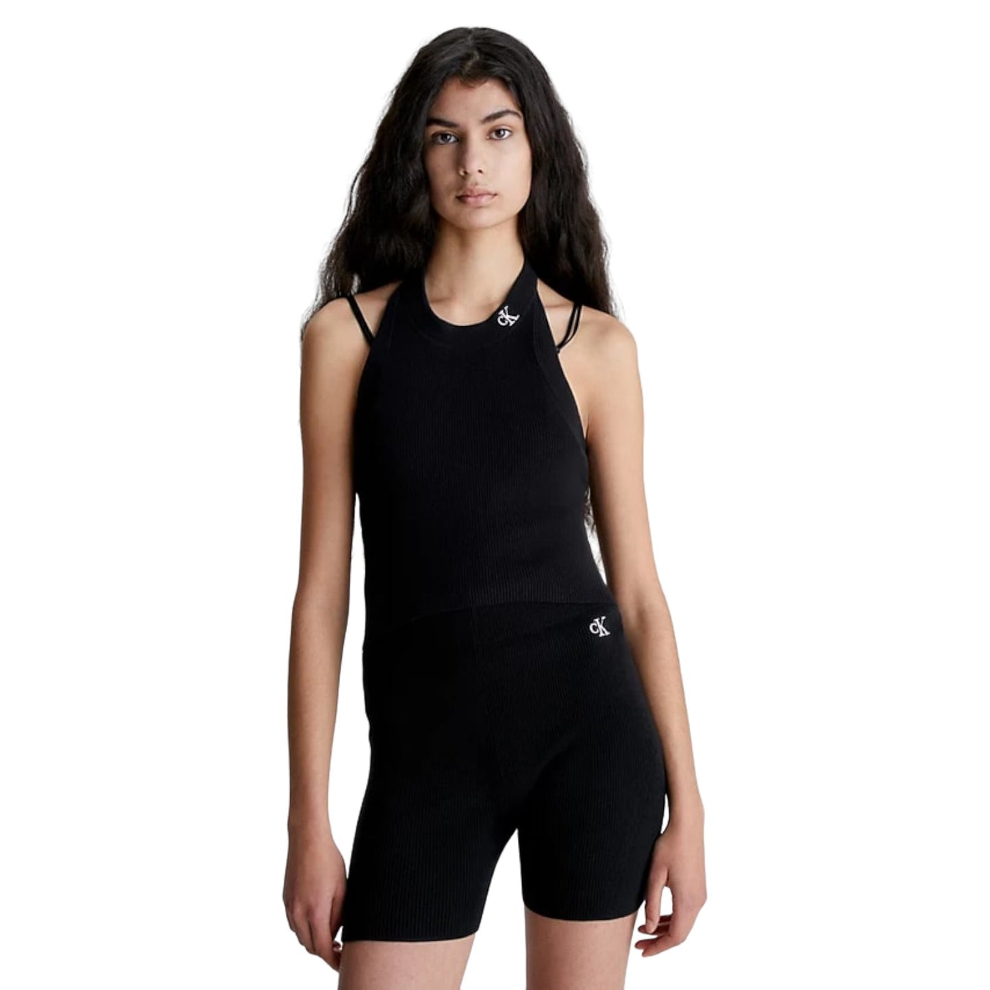 Top Senza Maniche Donna Calvin klein Jeans Ck Halterneck Knitted J20J220706