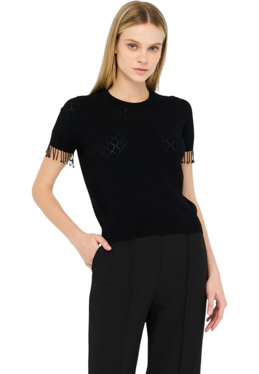 T-Shirt Manica Corta Donna Liu Jo In Maglia  CF5005MS18F