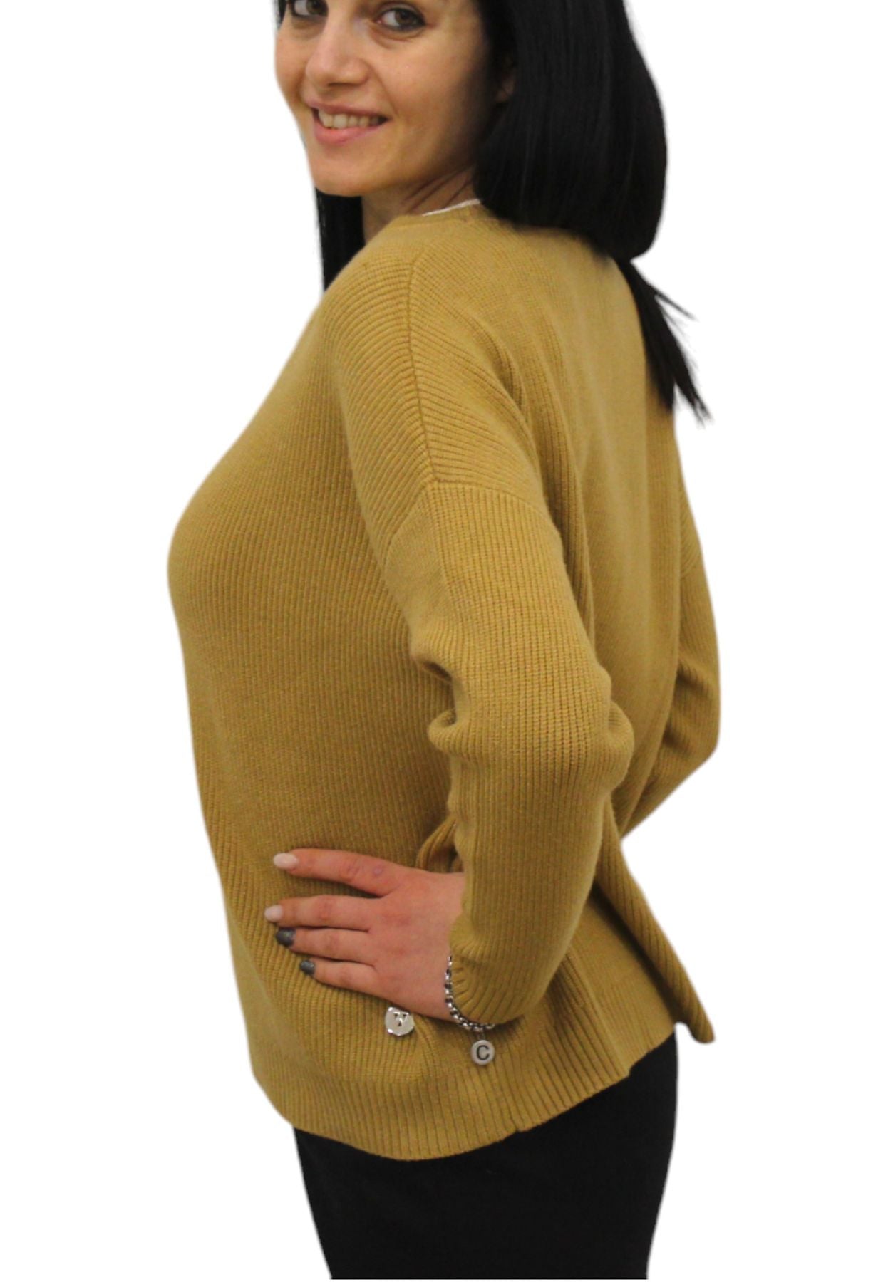 Maglione A Girocollo Donna White Wise Over Maglia Inglese WW18162