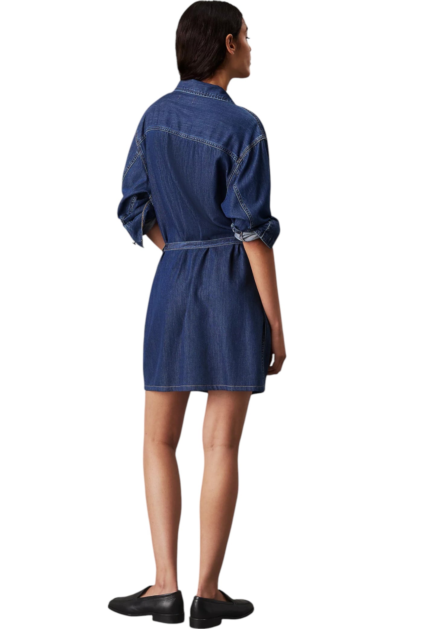 Vestito Corto Donna Calvin klein Jeans Chemiser Lyocell Belted Denim