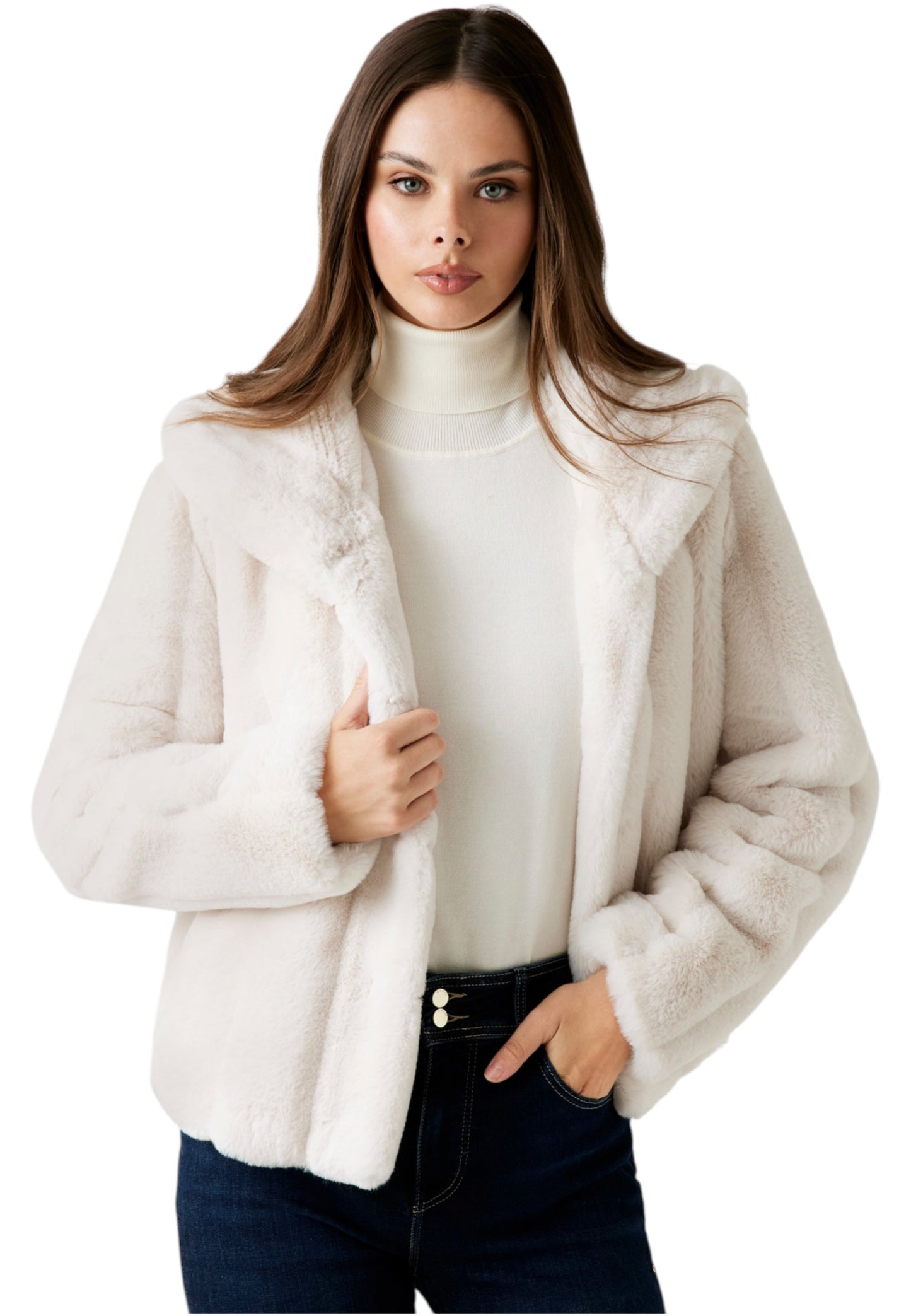 Pelliccia Sintetica Donna Guess New Sophy W0BL0NWDCH0