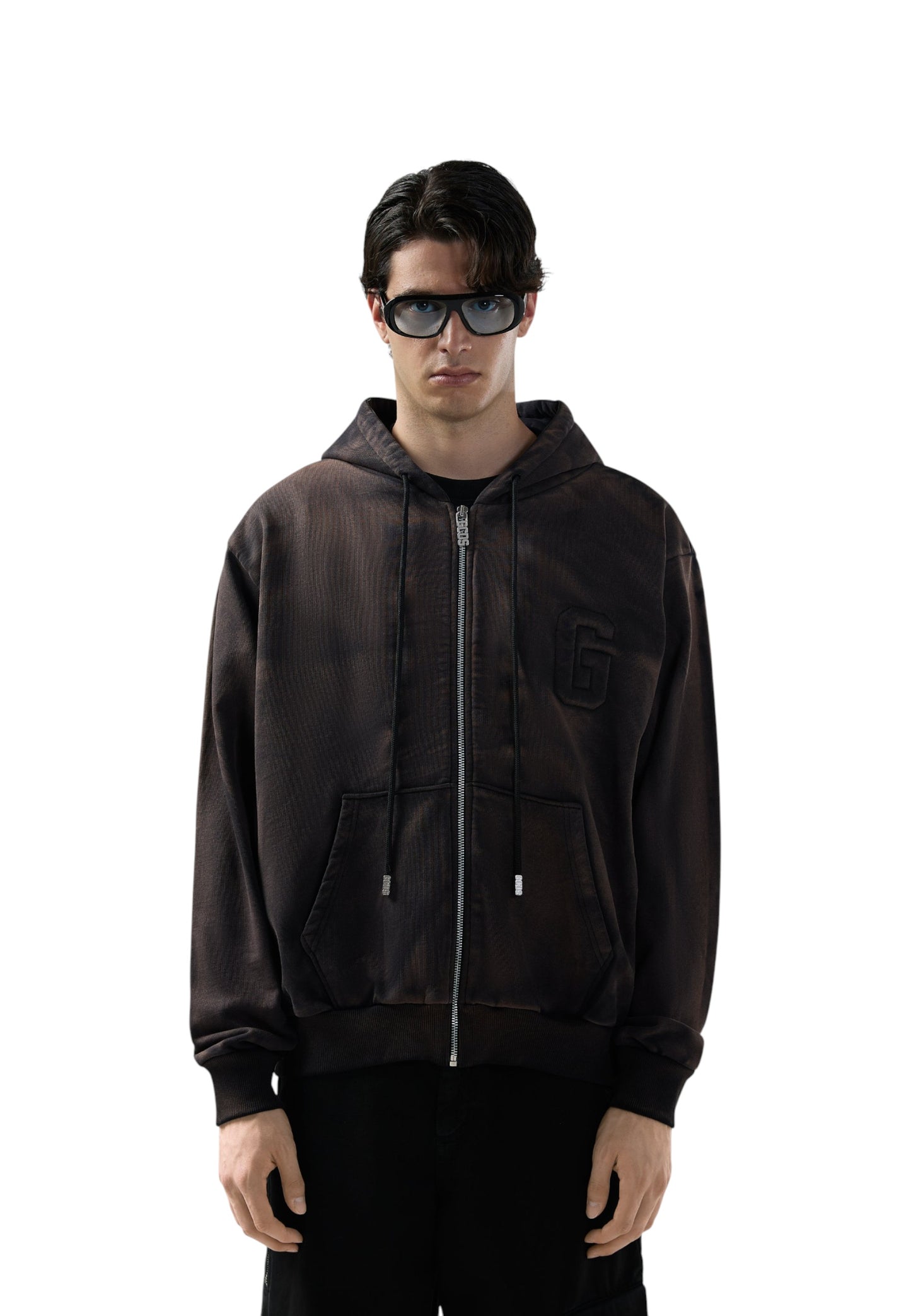 Felpa Con Zip Uomo Gcds  Faded B2CM1908JE7