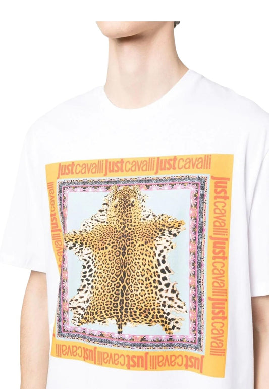 T-Shirt Manica Corta Uomo Just Cavalli 74Mm600 R Leo Foulard 74OBHF09CJ200