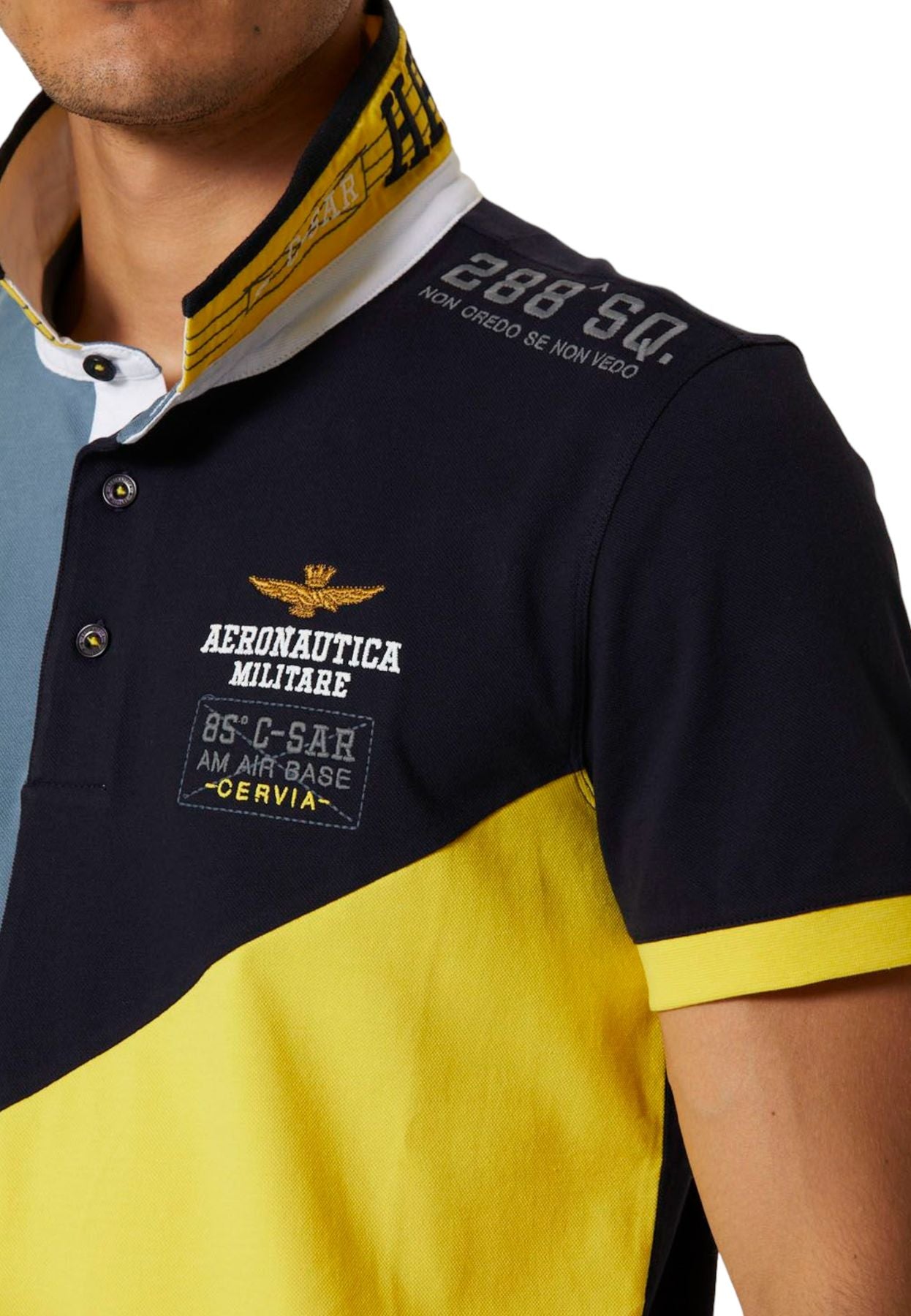 Polo Manica Corta Uomo Aeronautica Militare Color-Block 15 Stormo 231PO1688P199