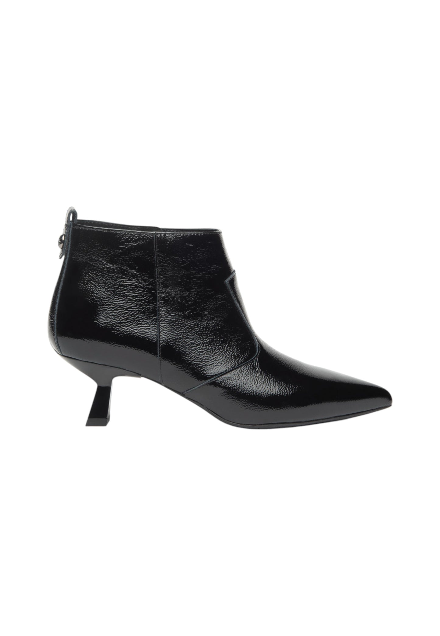 Stivaletti Tronchetti Donna Nero Giardini In Vernice Tacco Svasato 5 cm I514432DE