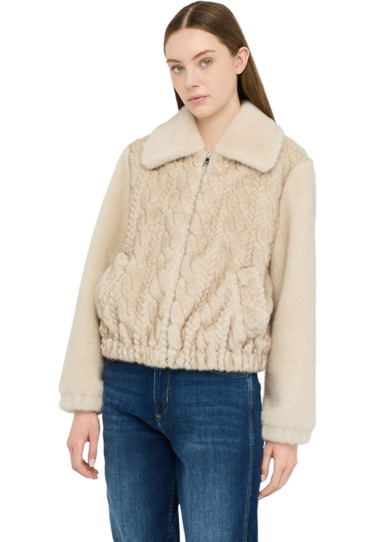Giacca Bomber Donna Liu Jo In Teddy Con Trecce  MF5094E1044