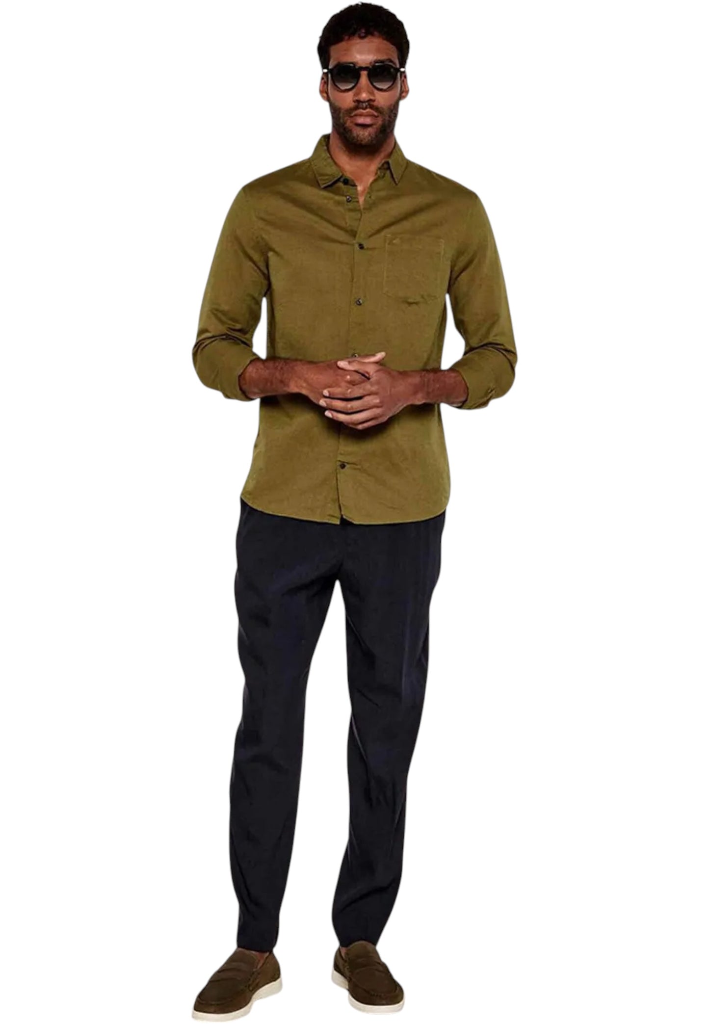 Camicia Manica lunga Uomo Calvin klein  Linen Cotton Regular