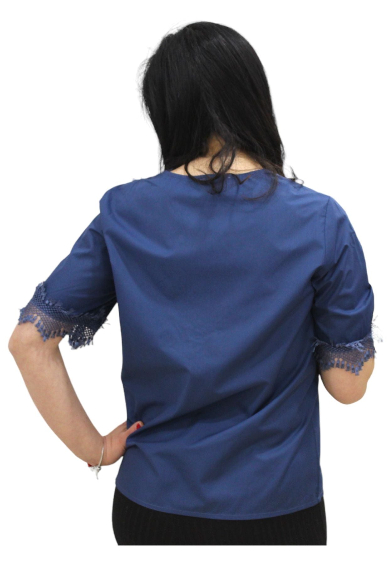 Blusa Manica Corta Donna White Wise Scollo A V WW28223