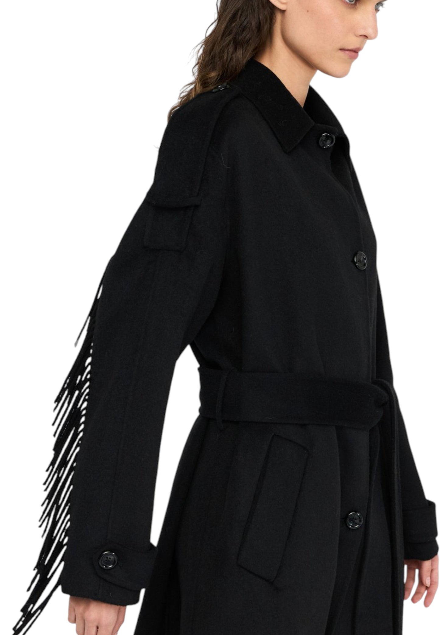Cappotto Trench Donna Liu Jo Con Frange CF5058T4627