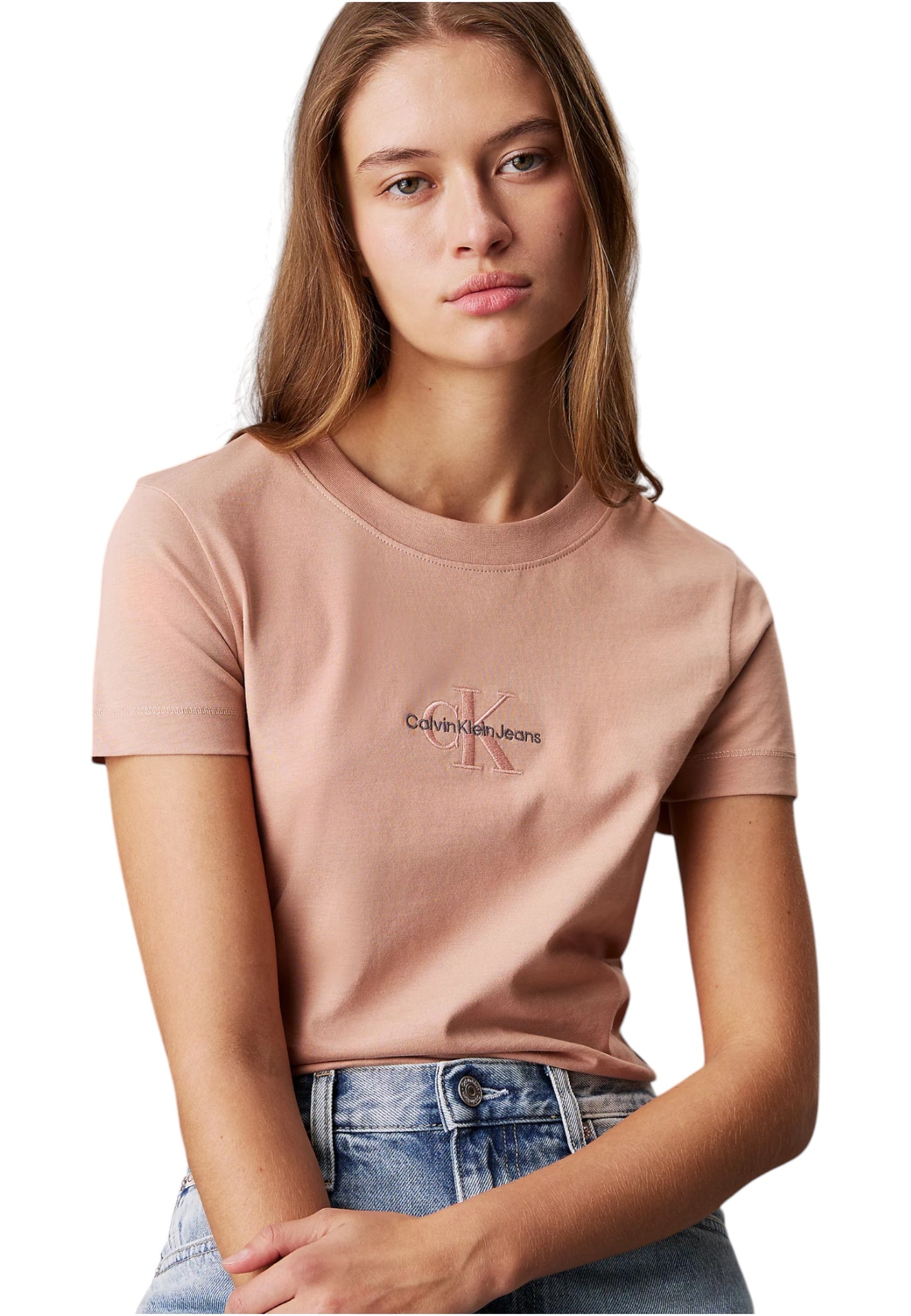 T-Shirt Manica Corta Donna Calvin klein Jeans  Monologo Slim