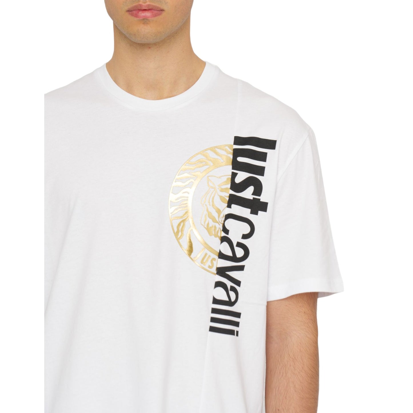 T-Shirt Manica Corta Uomo Just Cavalli 74Mm600 R T Round Split Logo 74OBHF05CJ200
