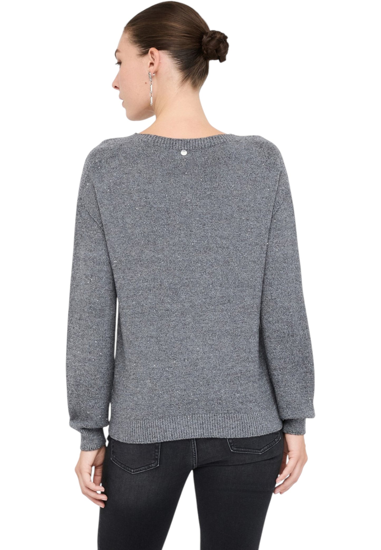 Maglione A Girocollo Donna Liu Jo Con Micro Paillettes MF5483MA27R