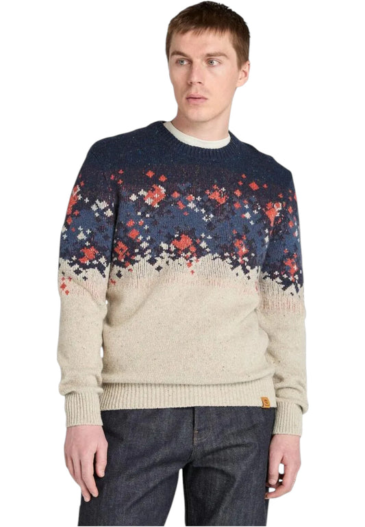 Maglione A Girocollo Uomo Timberland  Fairisle Sweater Silver Blue TB0A6H2K