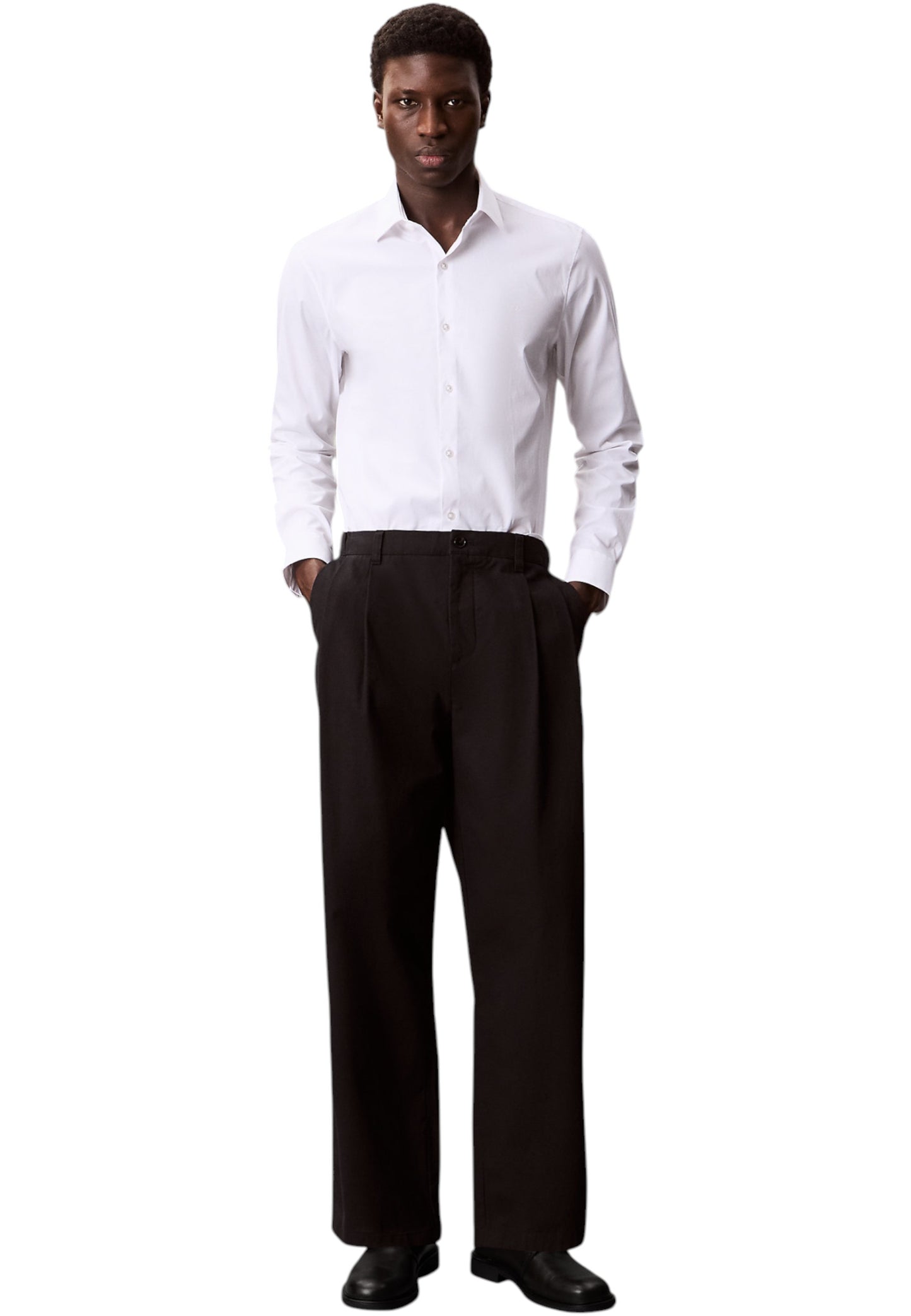 Camicia Manica lunga Uomo Calvin klein  Slim Essential Poplin Stretch LV019EU000