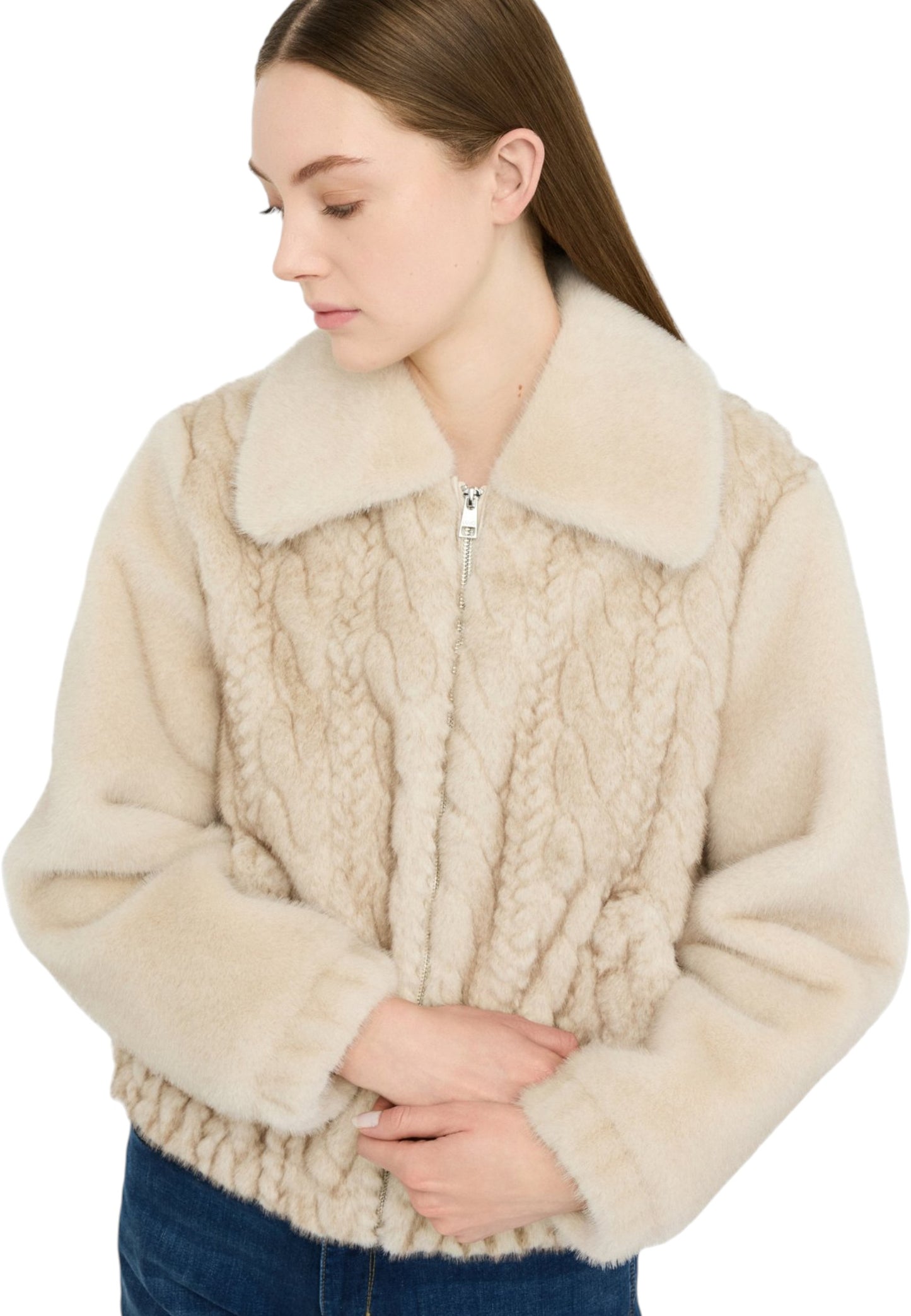 Giacca Bomber Donna Liu Jo In Teddy Con Trecce MF5094E1044
