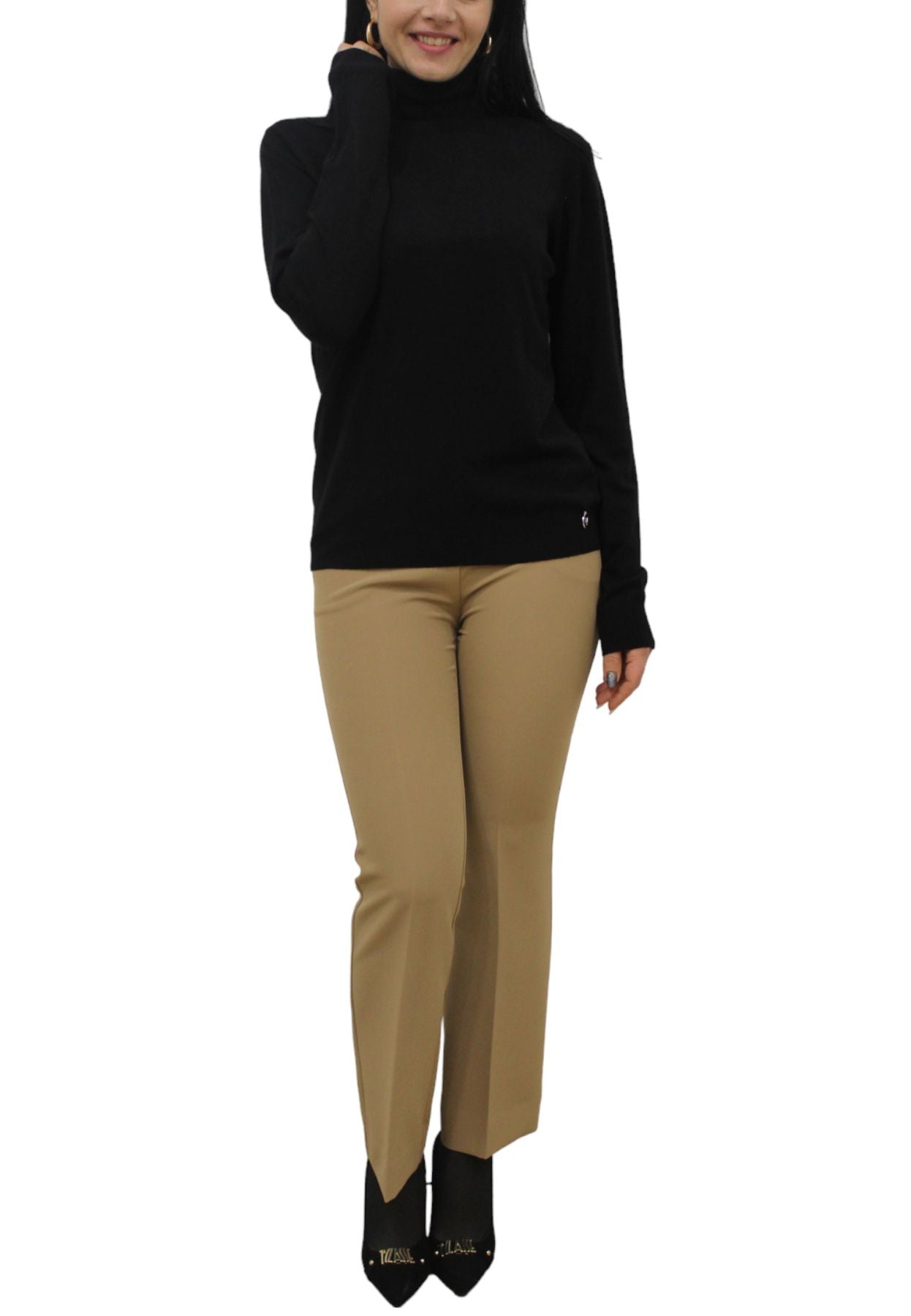 Maglione Collo Alto Donna White Wise WW18004