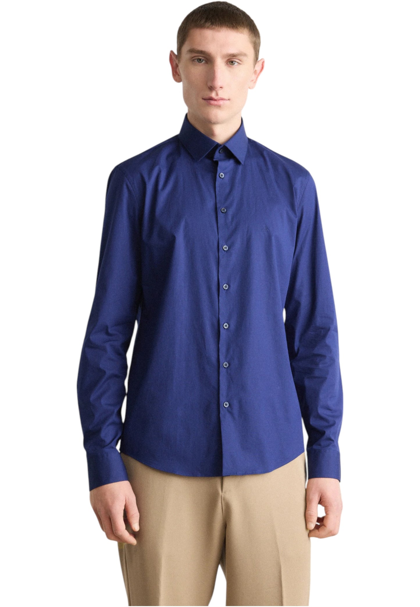 Camicia Manica lunga Uomo Calvin klein  Poplin Stretch Slim