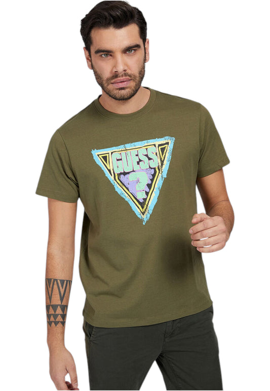 T-Shirt Manica Corta Uomo Guess Brushed Triangle M1GI89K8FQ1