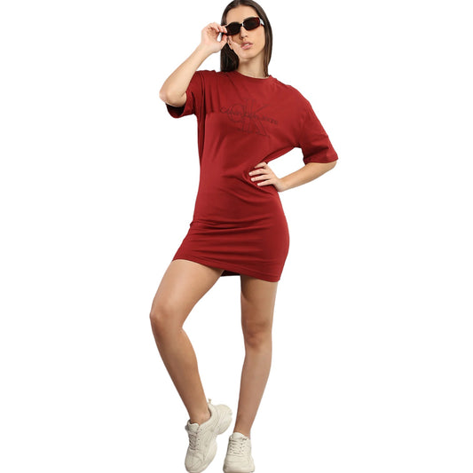 Vestito Midi Donna Calvin klein Jeans Manica Corta Embroidered Monologo J20J221183