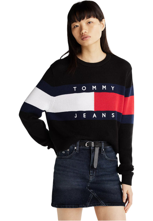 Maglia A Girocollo Donna Tommy Jeans  Tjw Center Flag
