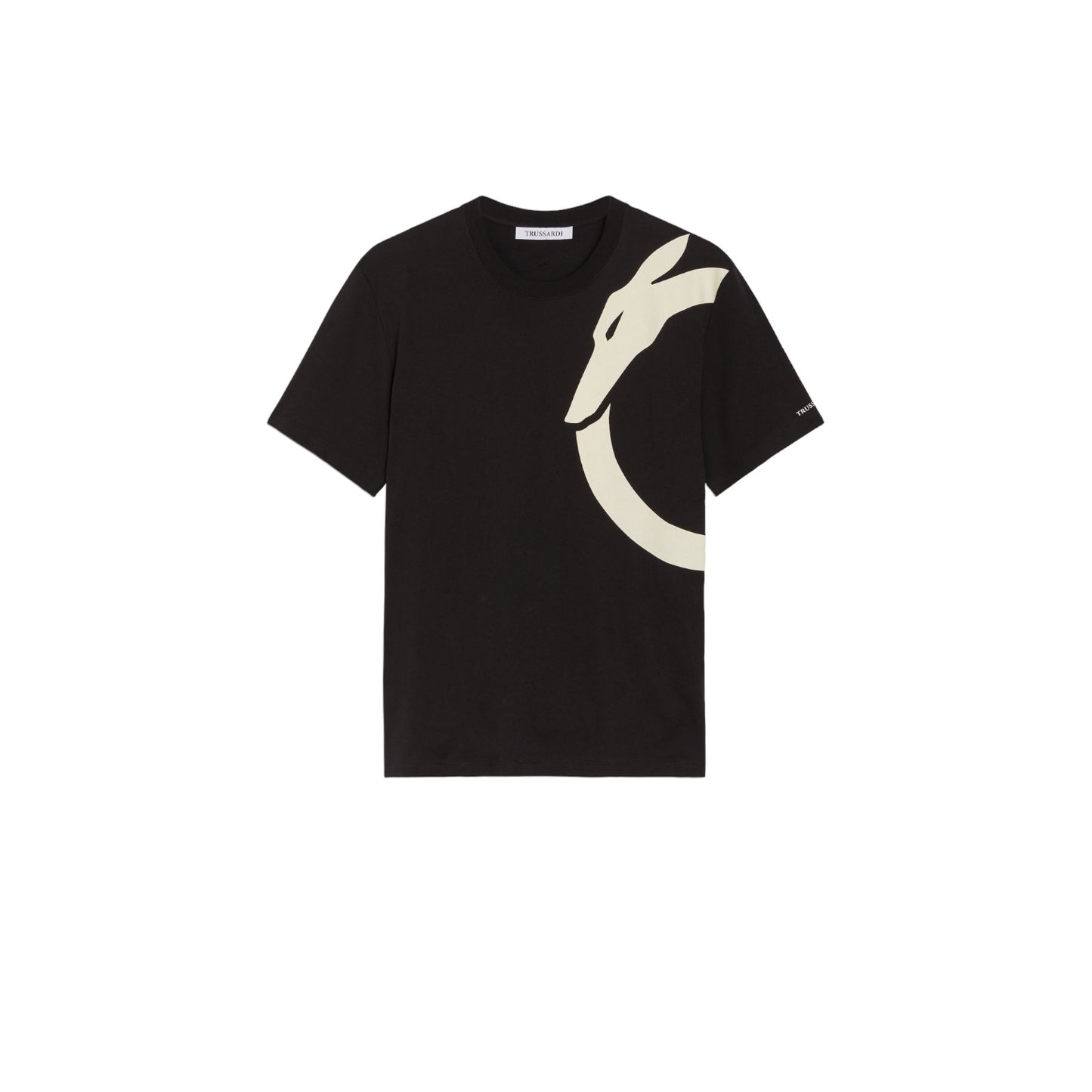 T-Shirt Manica Corta Uomo Trussardi Greyhound Shoulder Print Cotton Jersey 30/1 52T00726-1T005381