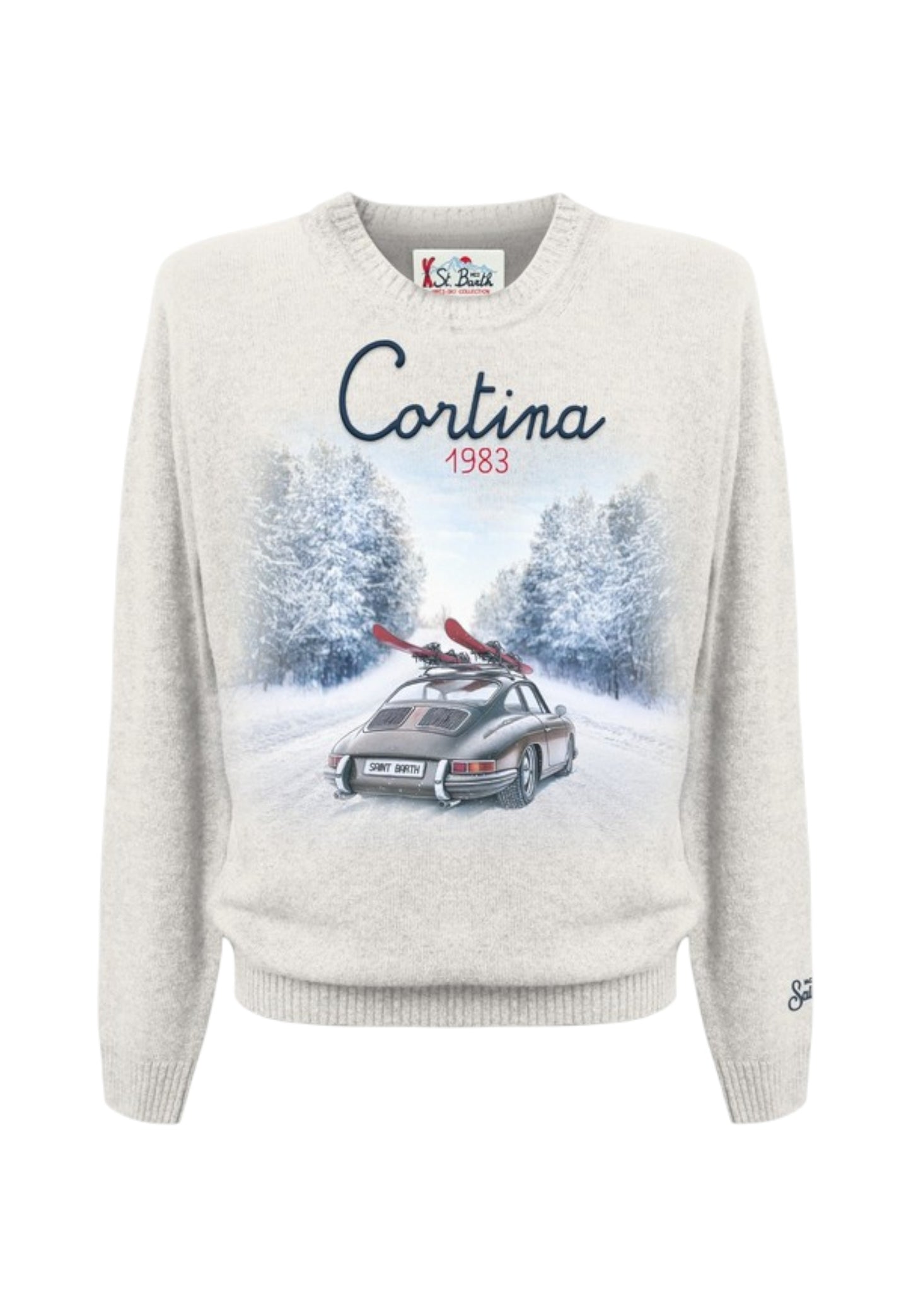 Maglione A Girocollo Uomo Mc2 Saint Barth Cortina Road Emb Heron Print HER0022