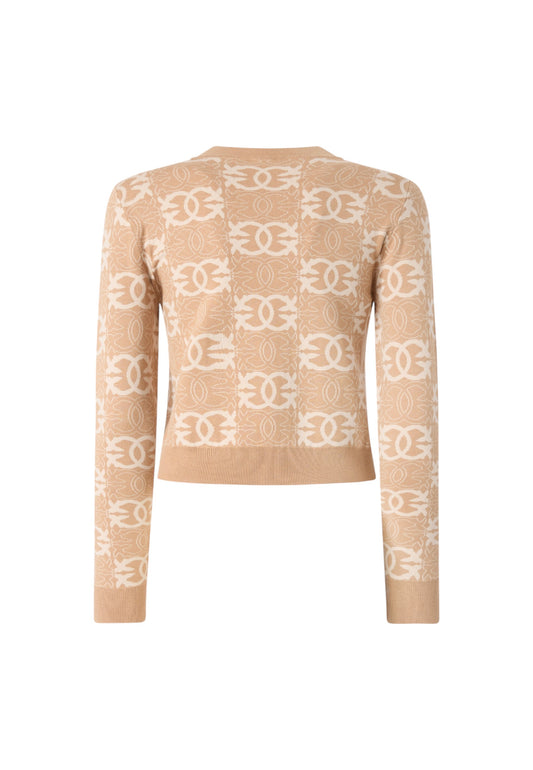 Maglia A Girocollo Donna Pinko Cropped Con Logo Allover Gypsies 106041A2YD