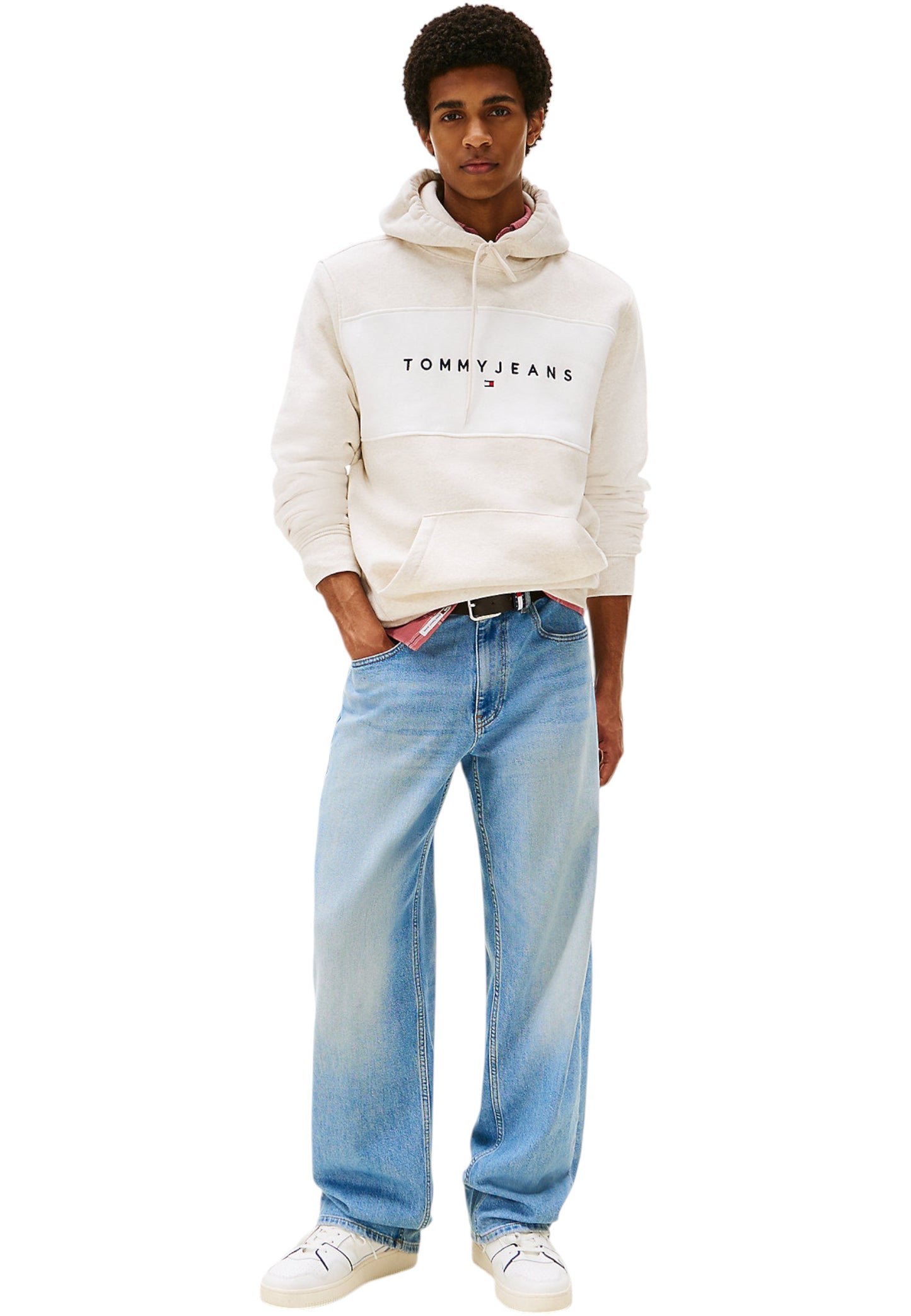 Felpa Con Cappuccio Uomo Tommy Jeans Tjm Regular Cblk Linear DM0DM21932