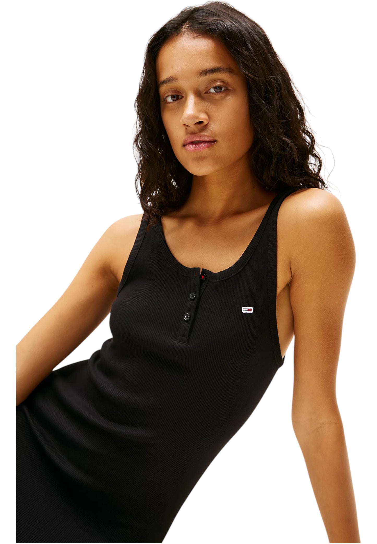 Vestito Midi Donna Tommy Jeans  Tjw Button Tank