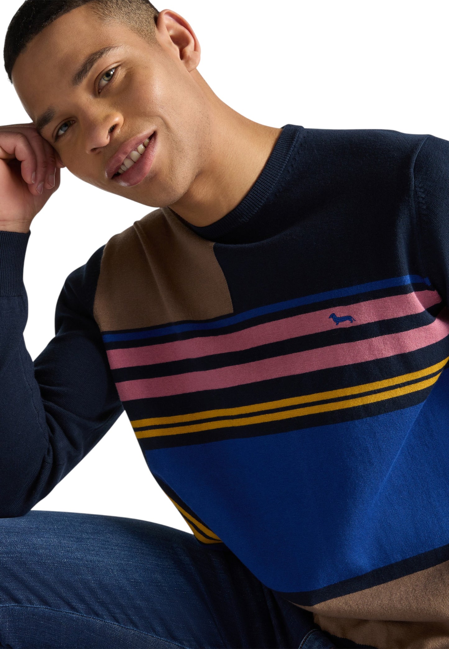 Maglione A Girocollo Uomo Harmont & Blaine Color Block HRP828030788