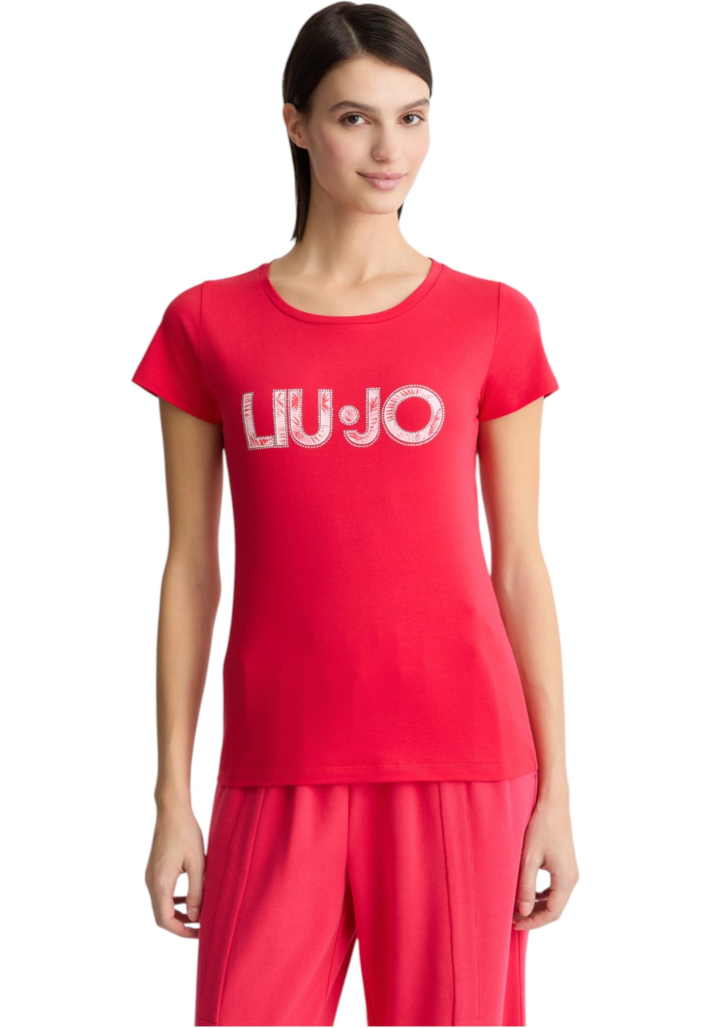 T-Shirt Manica Corta Donna Liu Jo Pink Palm