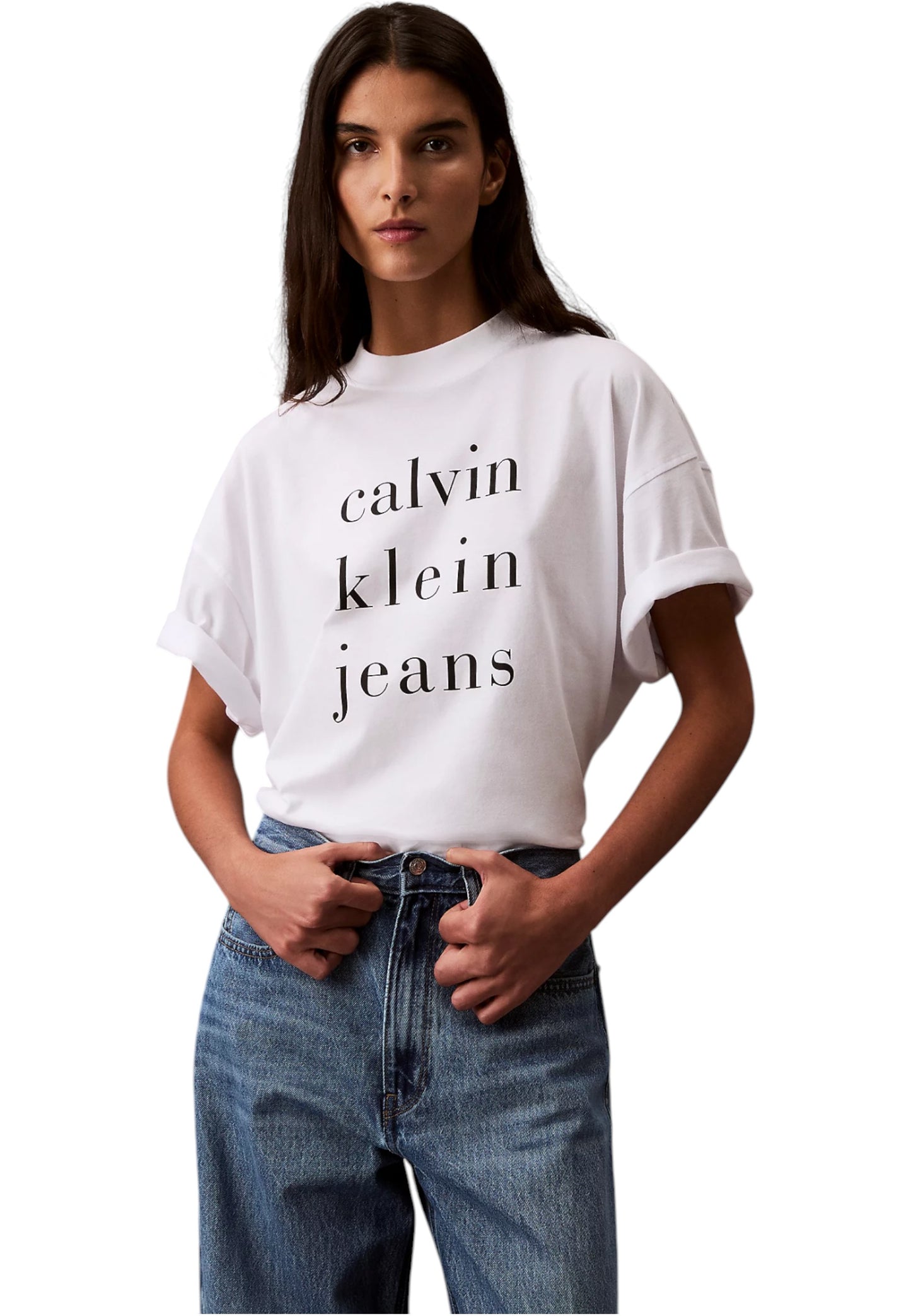 T-Shirt Manica Corta Donna Calvin klein Jeans  Ckj Logo