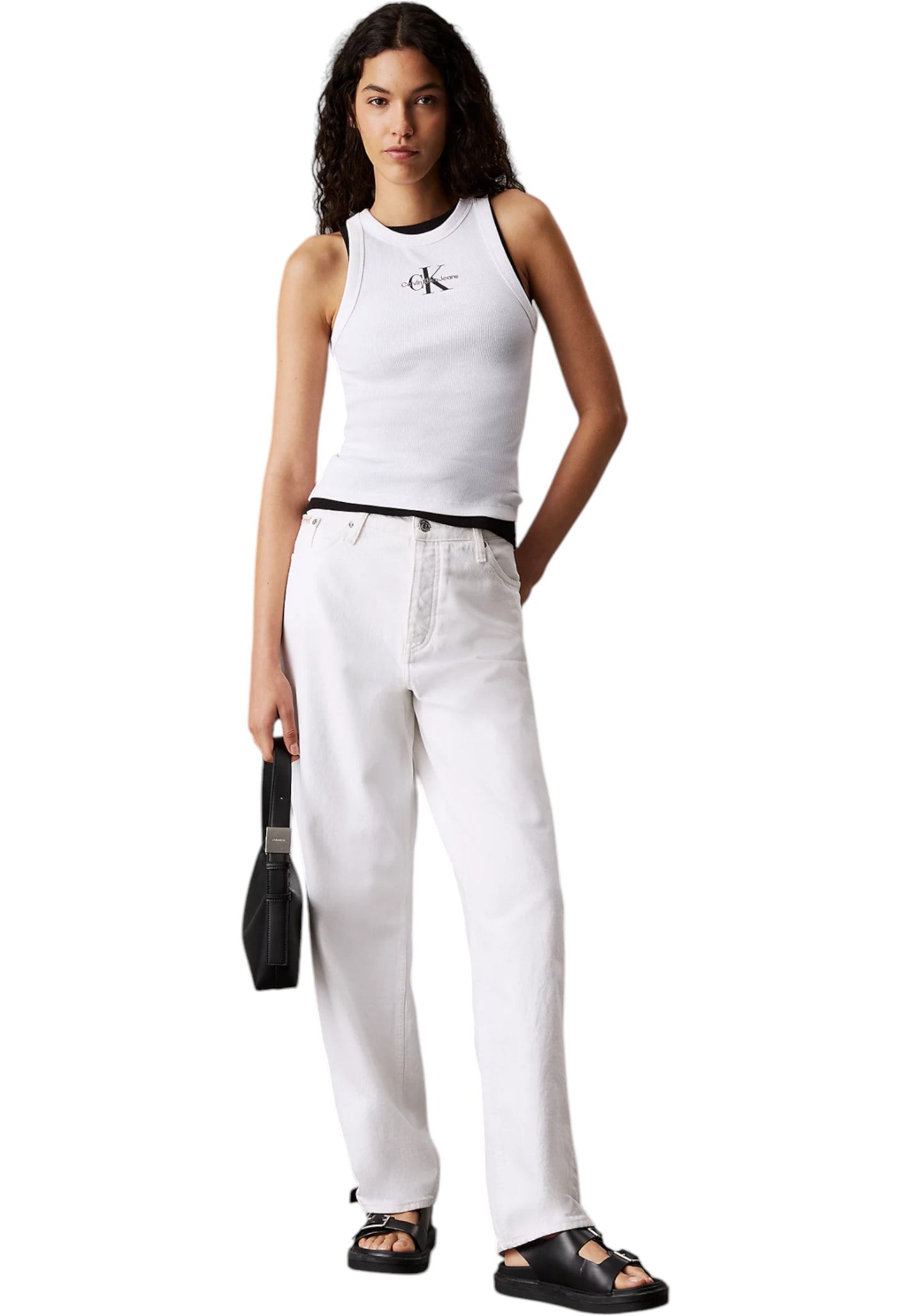 Top Donna Calvin klein Jeans Monologo Rib