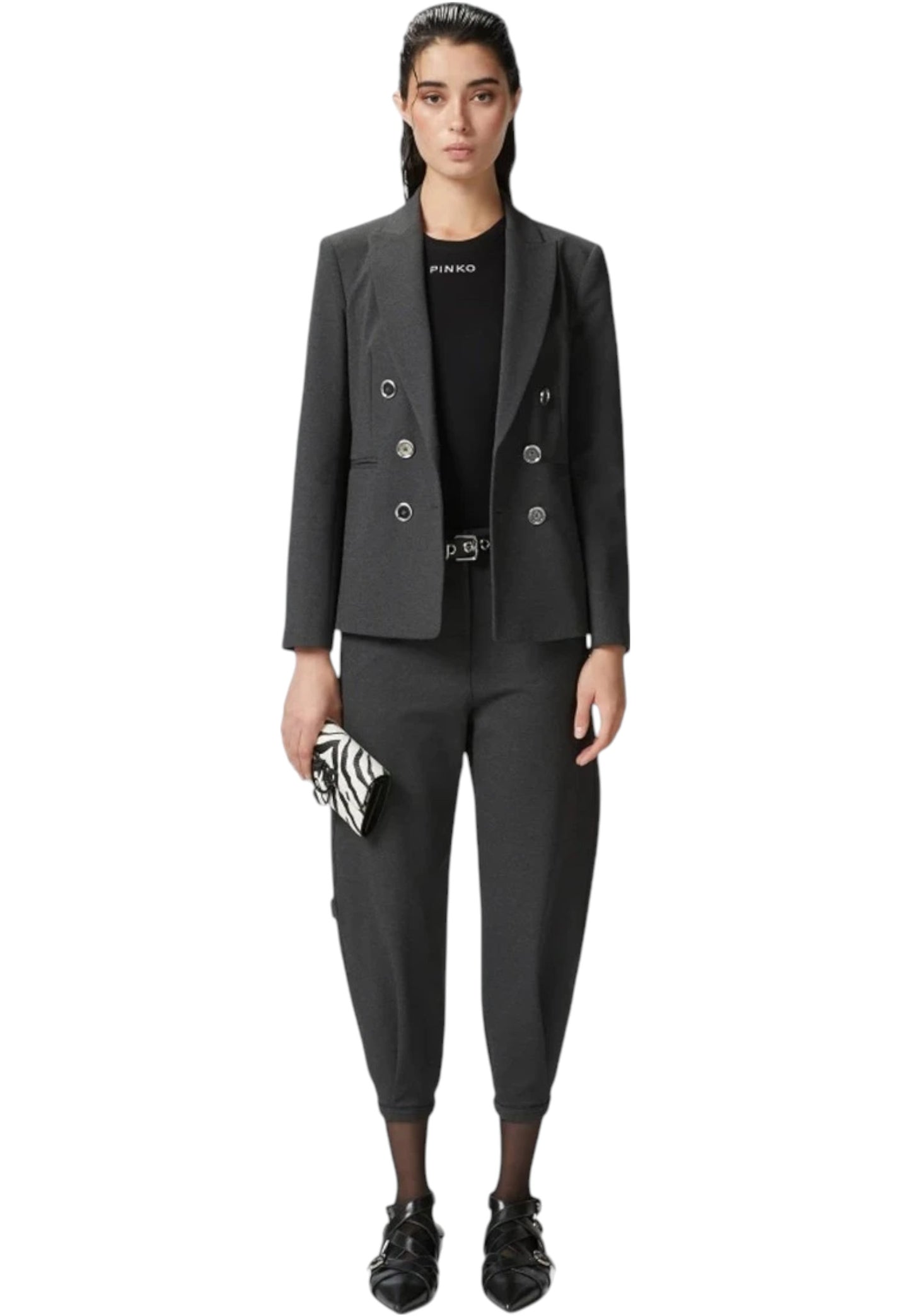Canotta Donna Pinko A Costine Con Logo Distinto